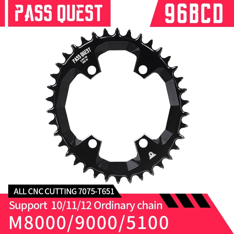 

PASS QUEST 96BCD VOAL Road Bike Narrow Wide Chainring 30-42T Chainwheel Black for 10/11/12 Speed Bicycle Accessories