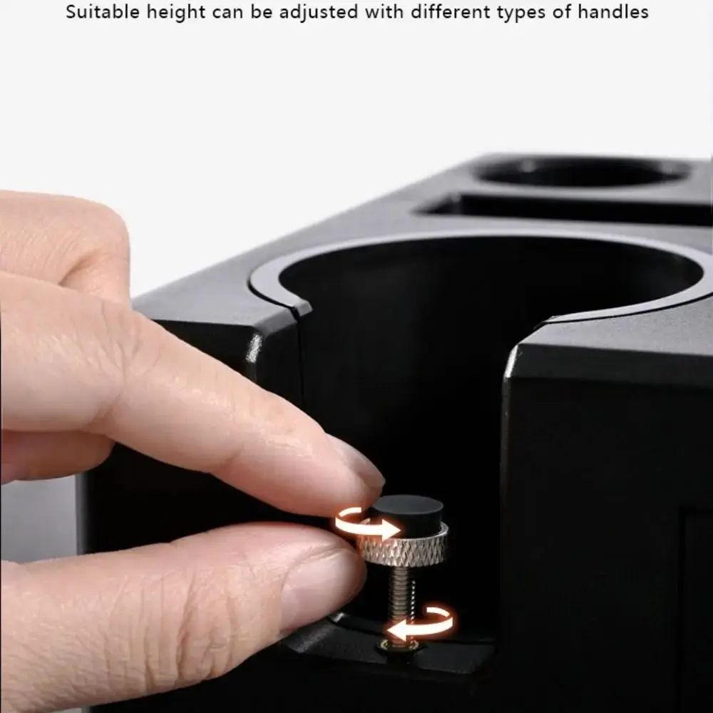 

Square Design Coffee Tamping Station Non-slip Bottom with Storage Drawer Coffee Tamper Stand Adjustable Multi-Functional