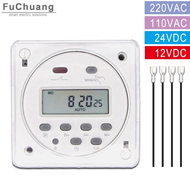 Timer Relay CN101A LCD time switch 110VAC 220VAC 12VDC 24VDC 48VDC Street lamp billboard power supply timer and waterproof cover