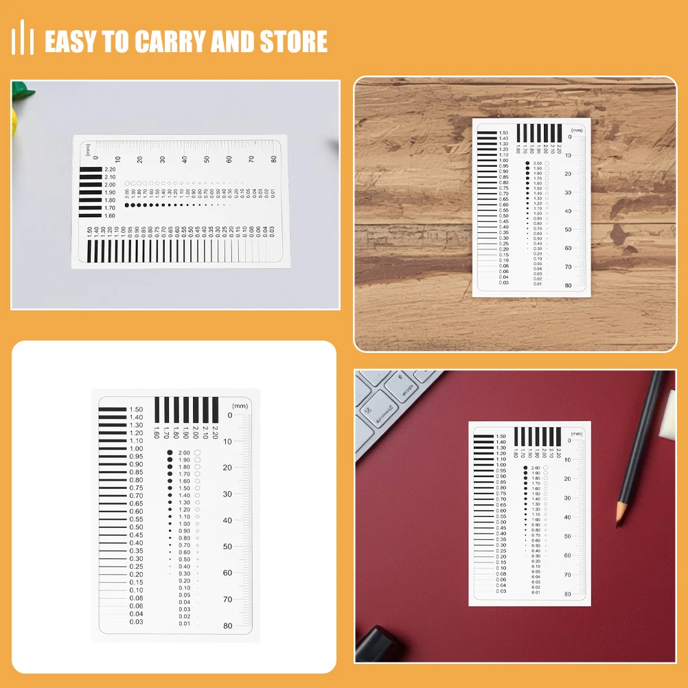 2 قطعة عالية الدقة خط شفاف عرض مقياس البلاستيك أداة كشف الخلل الكراك خدش عيب قياس الرسم البياني #6