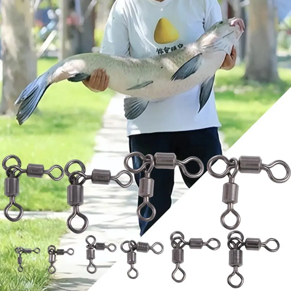 

360 Rotation 3 Way Swivel Bearing Swivel Fishing Swivel Rolling Fishingline Connector Fishing Connector Triangle Joint
