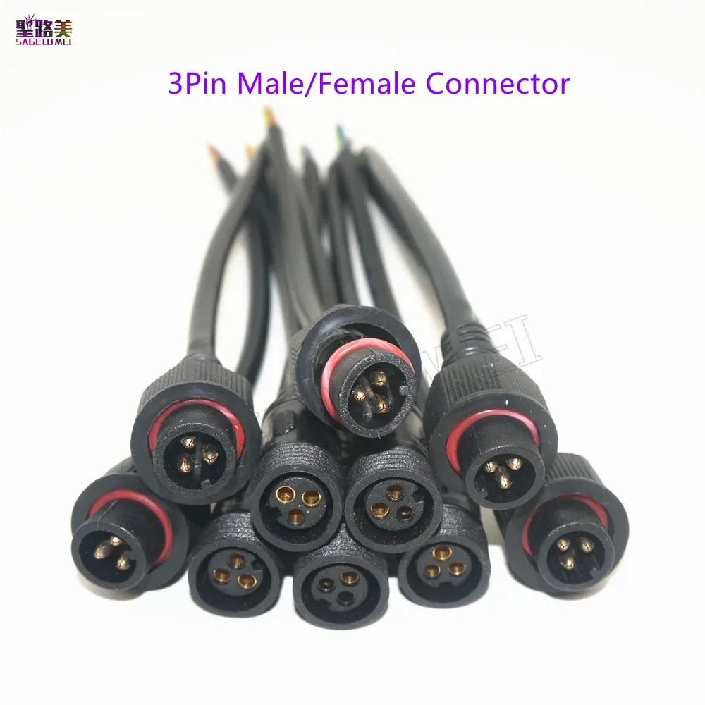 5/10pair 3pin4pin Led connector wire 3/4 Pin connector Male/ Female Cable Waterproof IP68 for led modules ws2811/2812b led strip