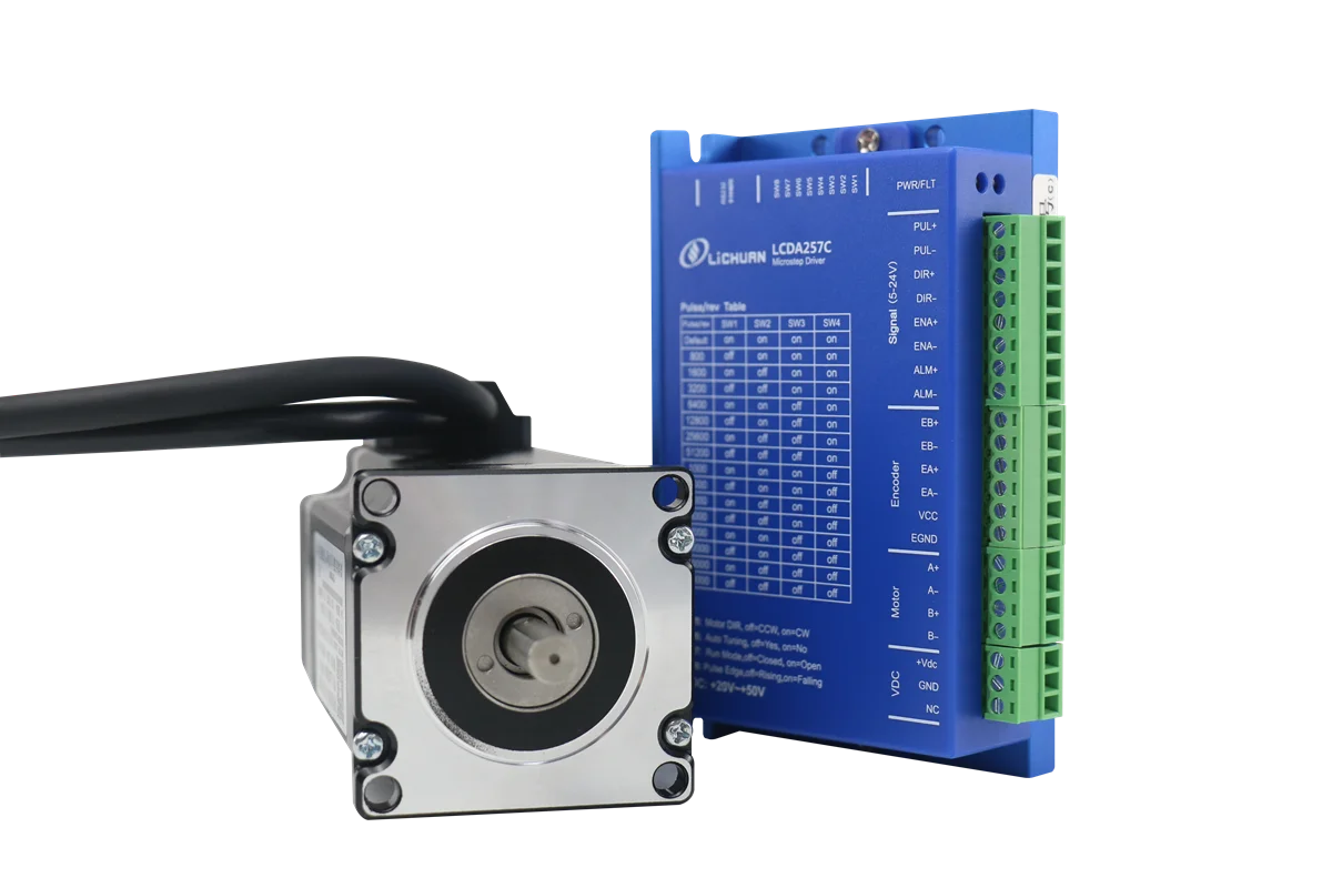 2 phase 2N.m ~5.5N.m Nema 24 60mm Closed Loop Stepper servo motor and LCDA257C  Servo Driver