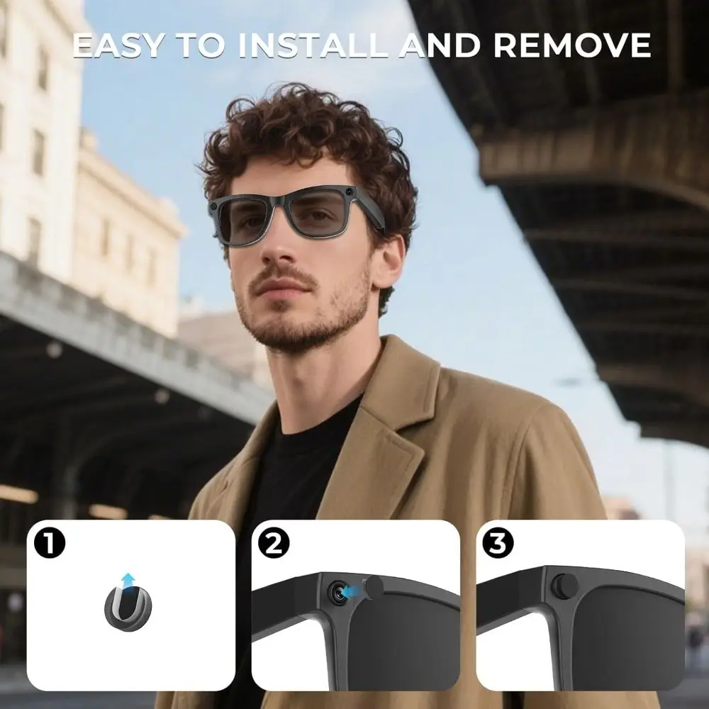 Low-Tack LED Light Blocking Stickers Restickable Silicone Glasses Side Shields Baffle for Ray Ban Meta Wayfarer/Skyler/Headline view 4