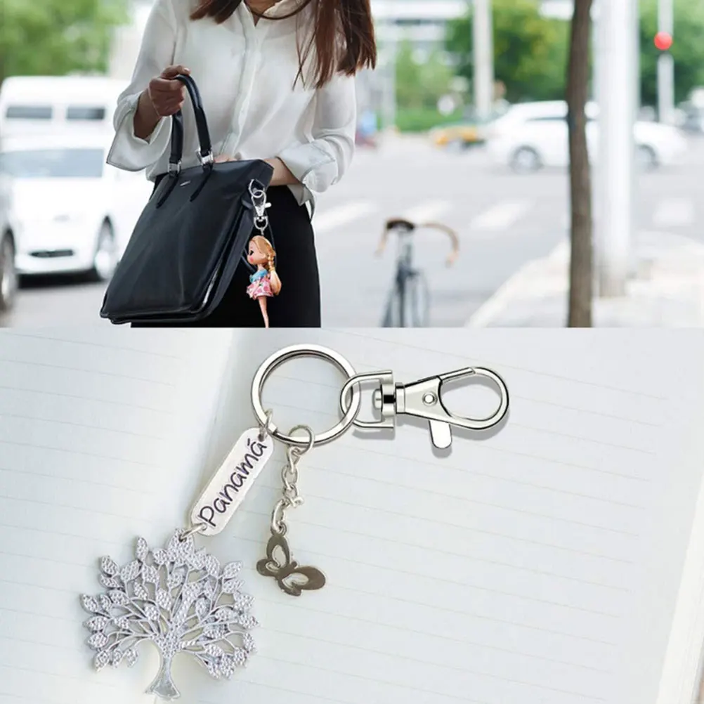 

160 Pcs Swivel Snap Hooks with Key Rings Rotating Keychain Kit Dog Buckle Chains Silver Metal Multi-purpose Lobster Buckles Man