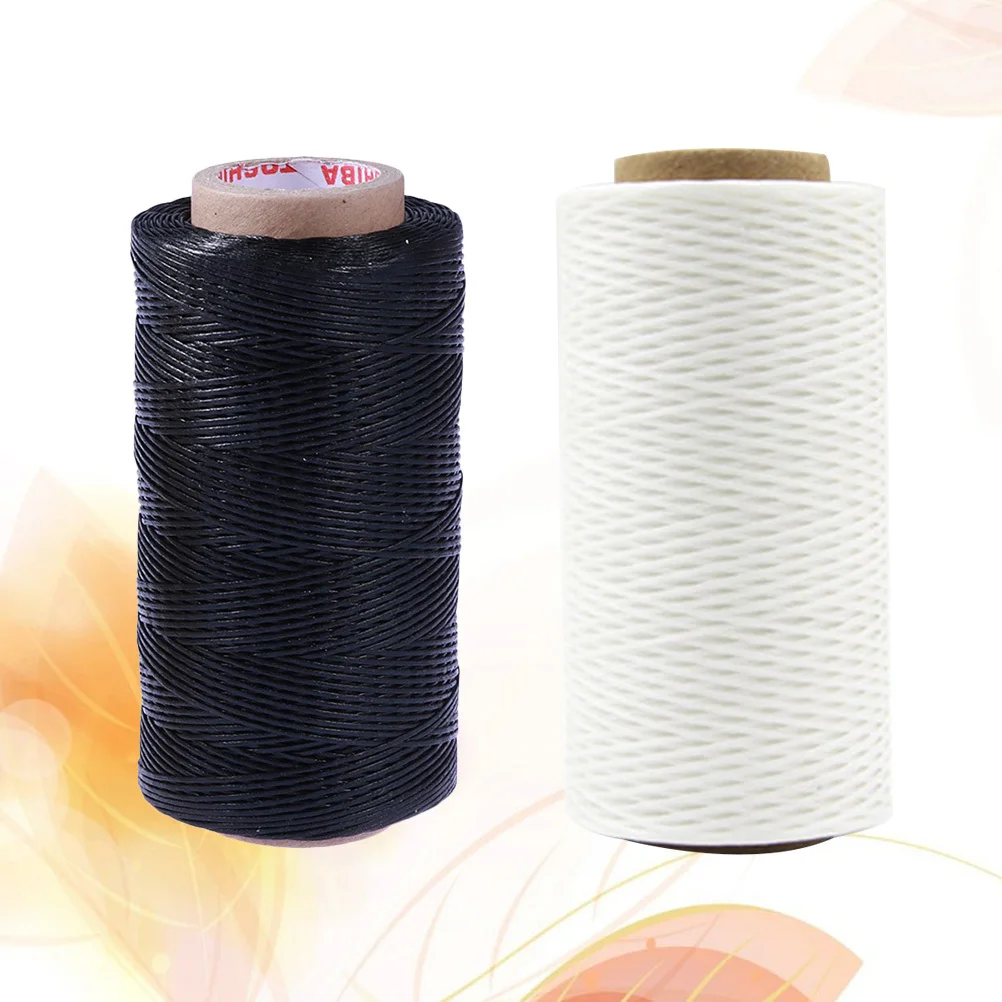 

2Pcs Hand Sewing Wax Thread 150d 1mm Flat Waxed Cord for DIY Craft Stitching Sewing String Waxed String