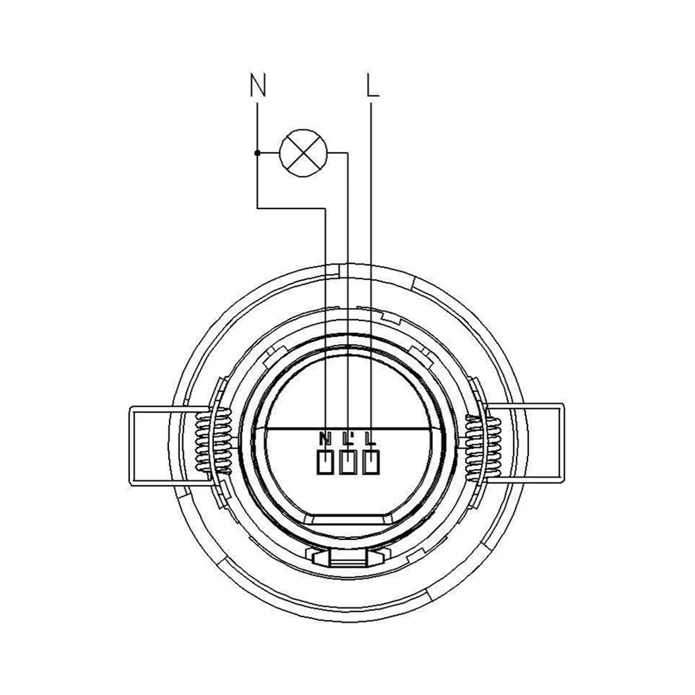 Interruttore del sensore di movimento PIR AC220-240V sensore del corpo a infrarossi regolabile 360 gradi 8m interruttore della luce del corridoio