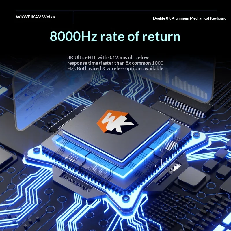WEIKAV Nut75 Mechanical Keyboard Aluminum Alloy Tri Mode Bluetooth Wireless 8000Hz Polling Rate Gaming 10000mah/5000MAH Keyboard