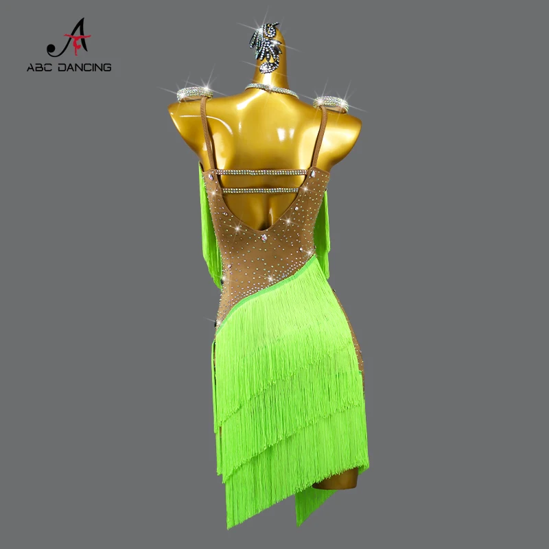 2024 New Latin Dance Competition Dress Adult Women's Sexy Short Skirts Tassel Clothes Ball Practice Wear Line Suit Prom Costume