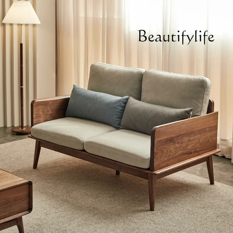 

muebles para hogar North America Black Walnut Nordic Style Furniture Solid Wood Coffee Table Sofa Chinese Modern Simplicity
