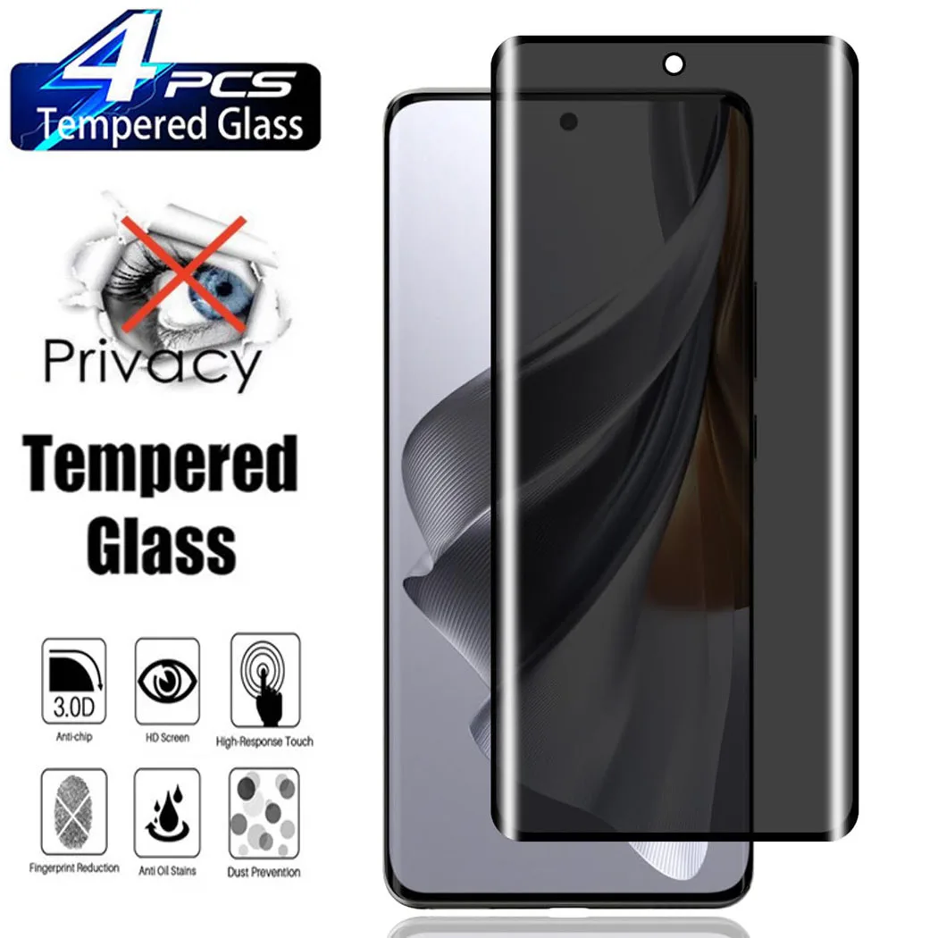 2/4Pcs Anti Spy Tempered Glass For OnePlus 12 11 OnePlus 10 9 Pro Privacy Screen Protector Unable to unlock with fingerprint