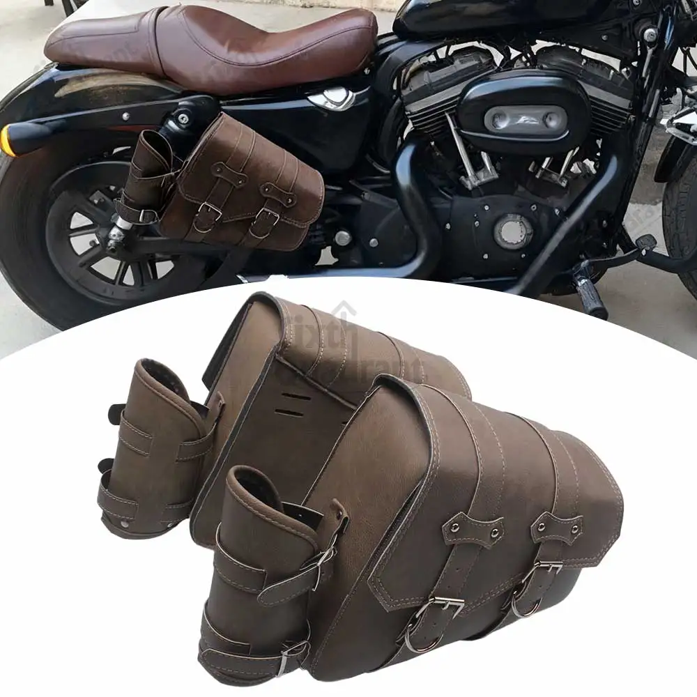 

Universal Retro Motorcycle Saddlebag Side Tool Saddle Bag Pouch For Harley Sportster XL883 XL1200 Honda Yamaha Triumph Kawasaki