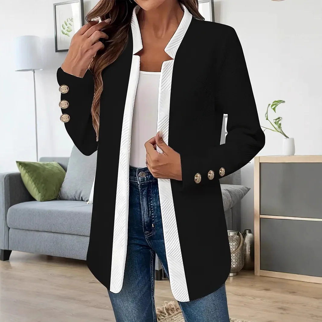 Blazer Women Coat Autumn Spring New Casual Fashion multi-color Gold Cuffbutton Jackets Suits Blazer women's Clothing