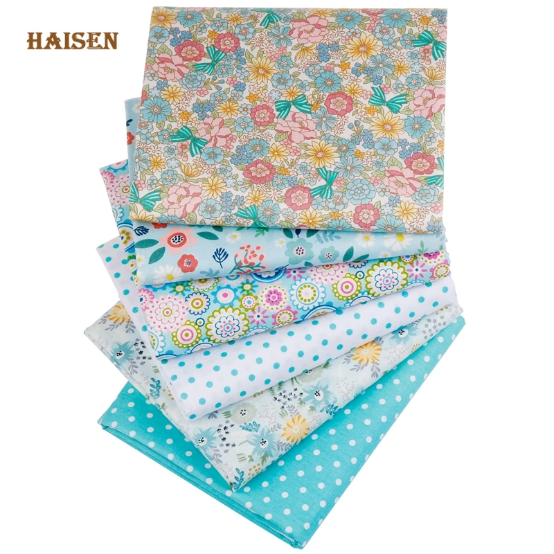 Printed Twill Cotton Fabric,Patchwork Cloth For DIY Sewing Quilting Baby&Children's Material,Flowers Series,6pcs/Set,40cmx50cm