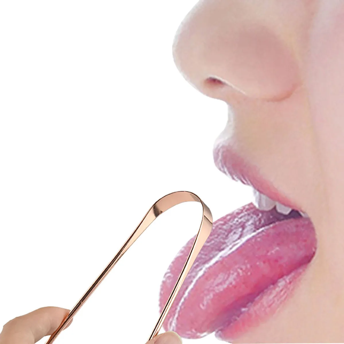 Reusable Metal Tongue Scraper Portable U Type Tongue Cleaner, Ergonomic Design Scrapes Coating to Relieve Bad Breath Oral Care