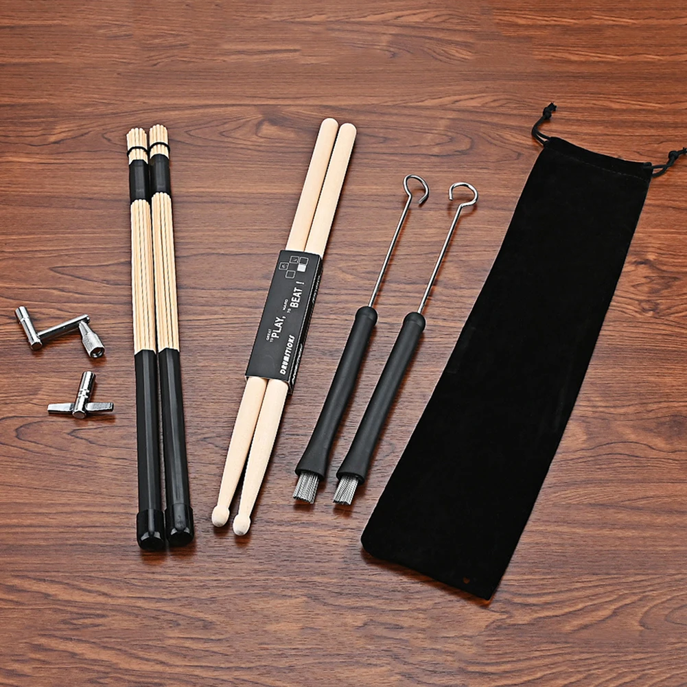 أفخاذ طبل فرشاة سلك المهنية قضيب طبل فرش قرع أداة الملحقات لمحبي الموسيقى الصوتية الجاز الشعبية