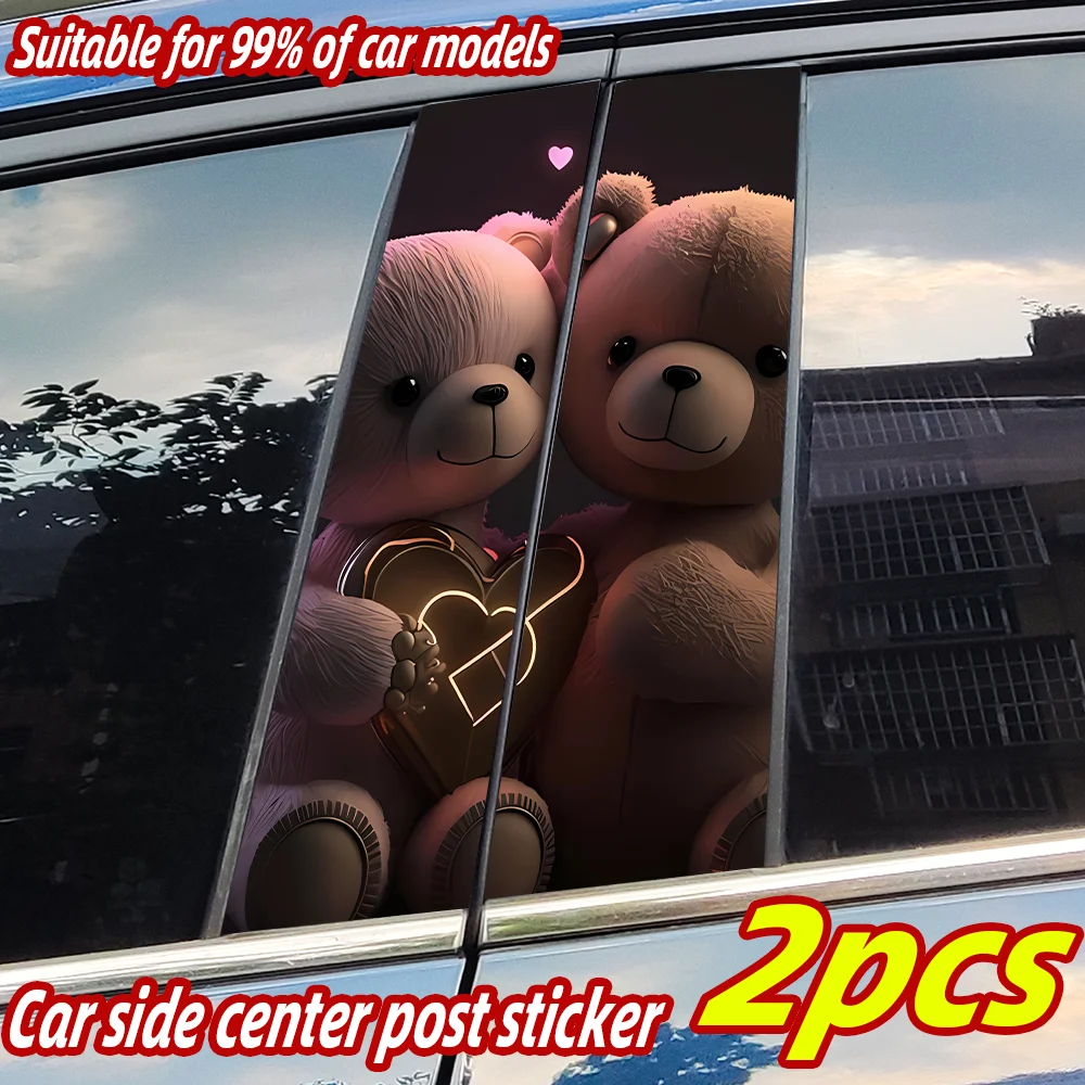 

Cute Bears Car Stickers Car B-pillar Vinyl Decal Waterproof Auto Center Pillar Sticker Cover Scratches Vehicle Decor Accessories