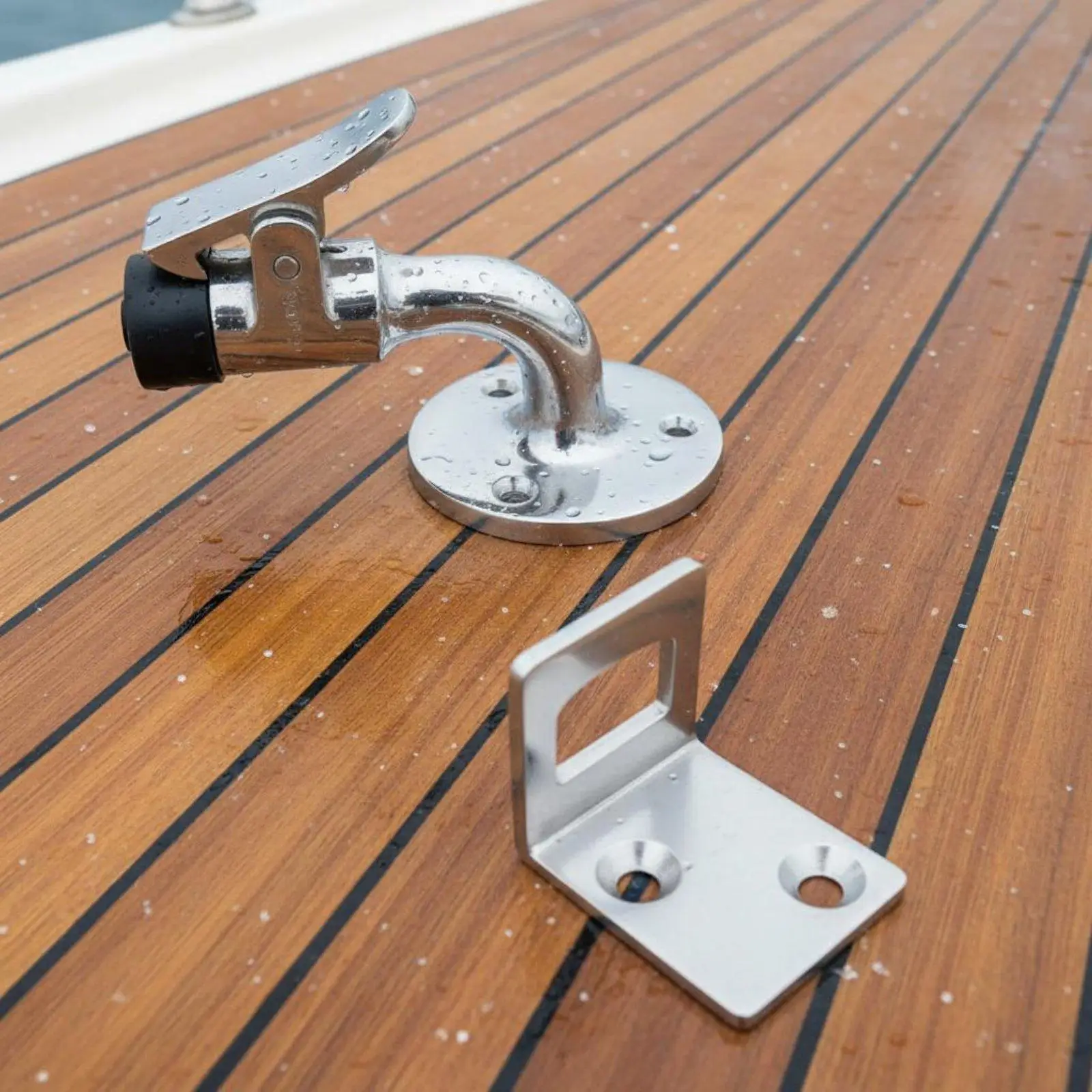 90 Degree Door Fixing Stop 316 Stainless Steel for Marine RV Camping Vessel Cabin Entry Rust Proof Buffered