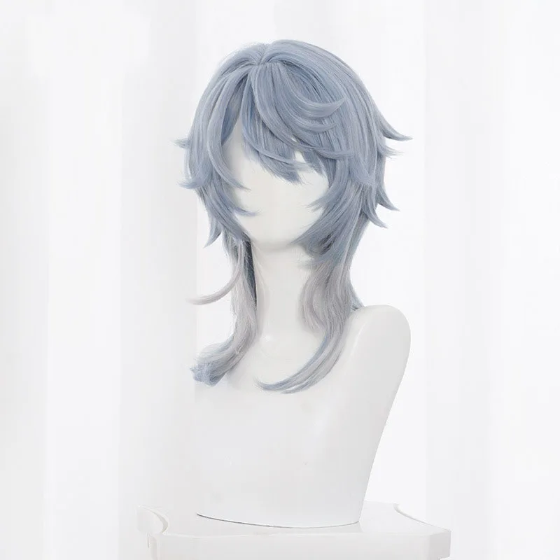 Honkai Star Rail Latest Sunday Game Cosplay Wig Light Blue Hair Mr. Sunday Uniform Prop Wind Headwear Earring Halloween Party