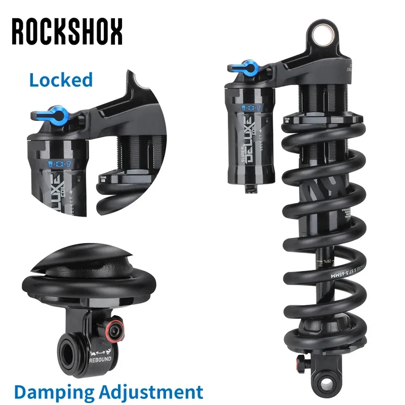 ROCKSHOX DELUXE SDLXC SHOCKS Mtb Bike Spring Shock 230*62.5mm Shock Absorber for EBike/XC/Lindau Tortoise Rabbit Adjustable Lock