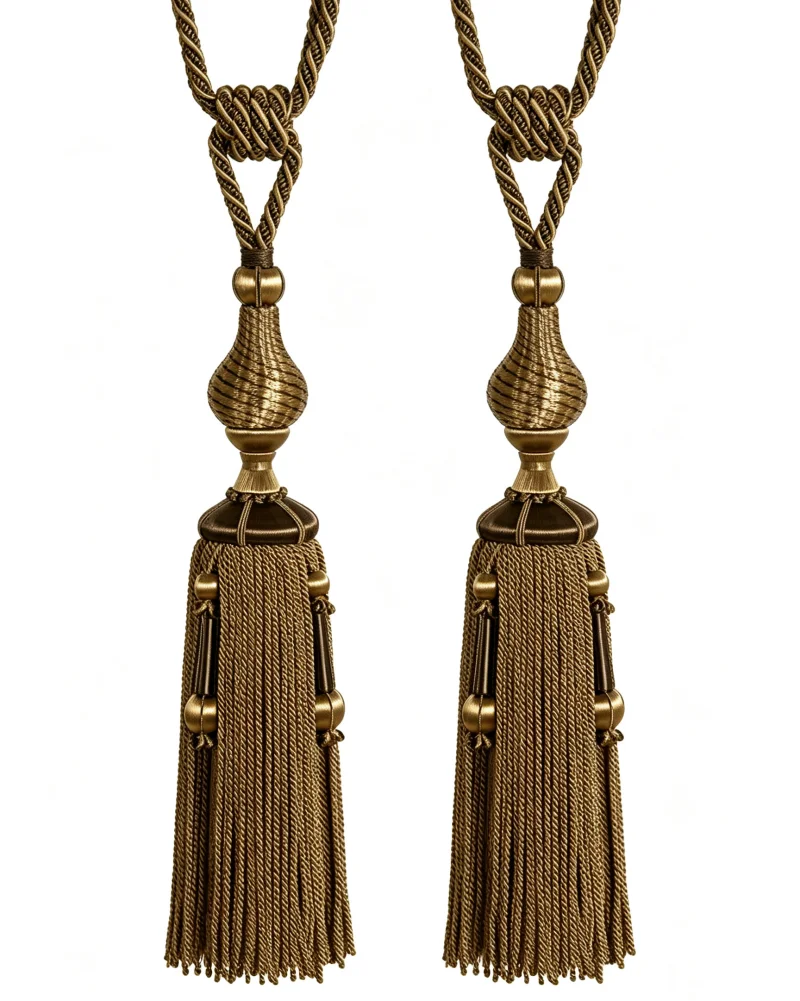 Luxury European Classical Tassel Curtain Tiebacks Elegant Curtain Hang Ball & Decorative Pendant High-End Curtain Accessories