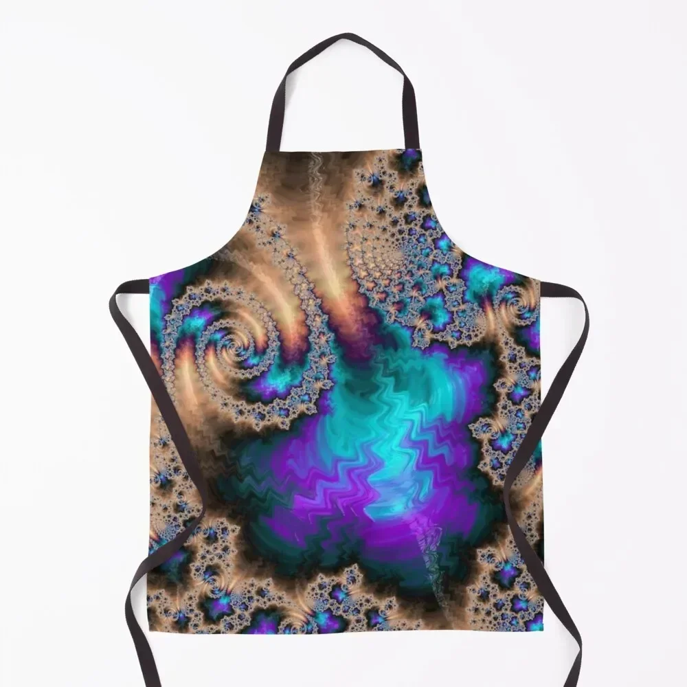 

Turquiose Fractal Merchandise Apron Women's kindergarten teacher Men's Kitchen chef for man Apron
