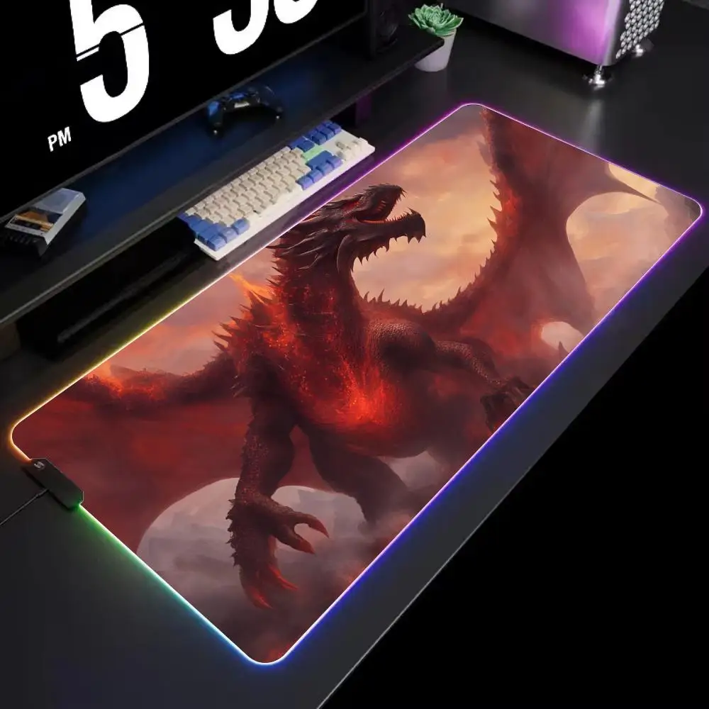 

Игровой коврик для мыши Deep Dragon RGB с подсветкой, большой коврик для стола, аксессуары для геймеров
