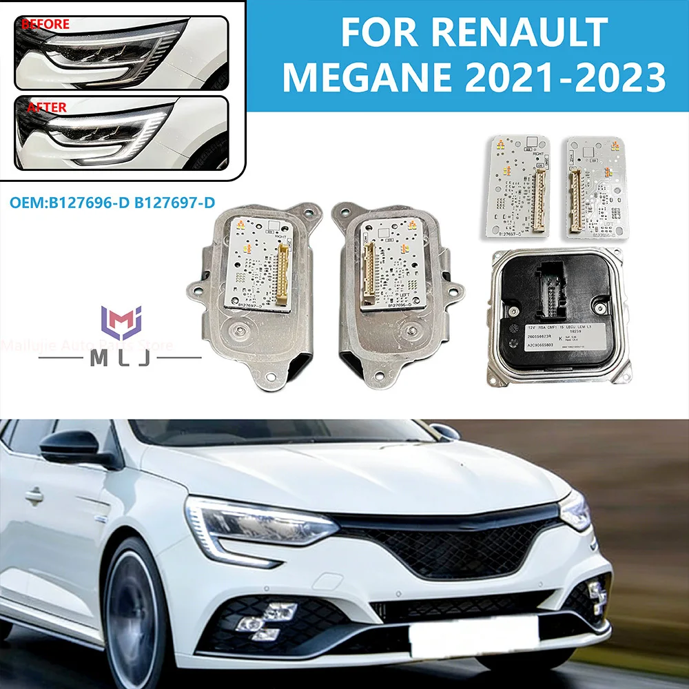 For Renault Megane 2021-2023 LED Angel Eye Modules DRL Source Chip DRL Ballast Module B127696-D B127697-D 260556623R 260551566R view 2
