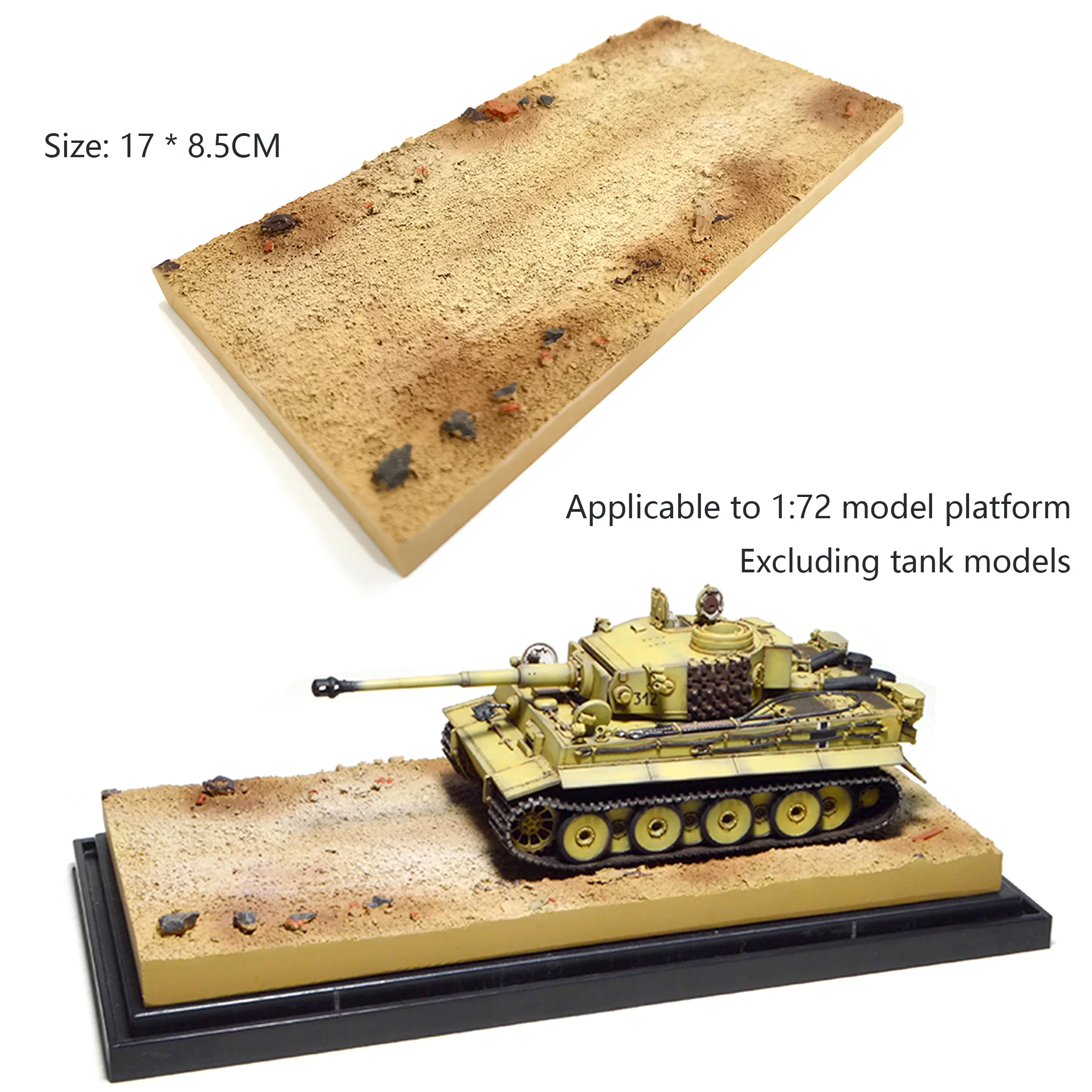 Yellow soil base scene model size 17 * 8.5CM suitable for matching with a 1:72 scale model display box