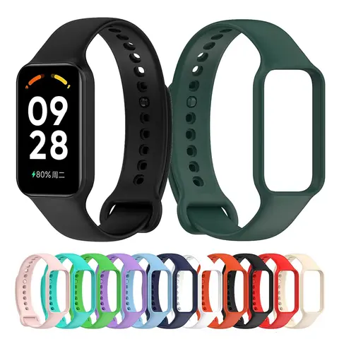 Coque en Silicone + Bracelet + Film pour Xiaomi Redmi watch 3 accessoires Bracelet en caoutchouc pulseira correa pour Xiaomi Mi band 9 bande active