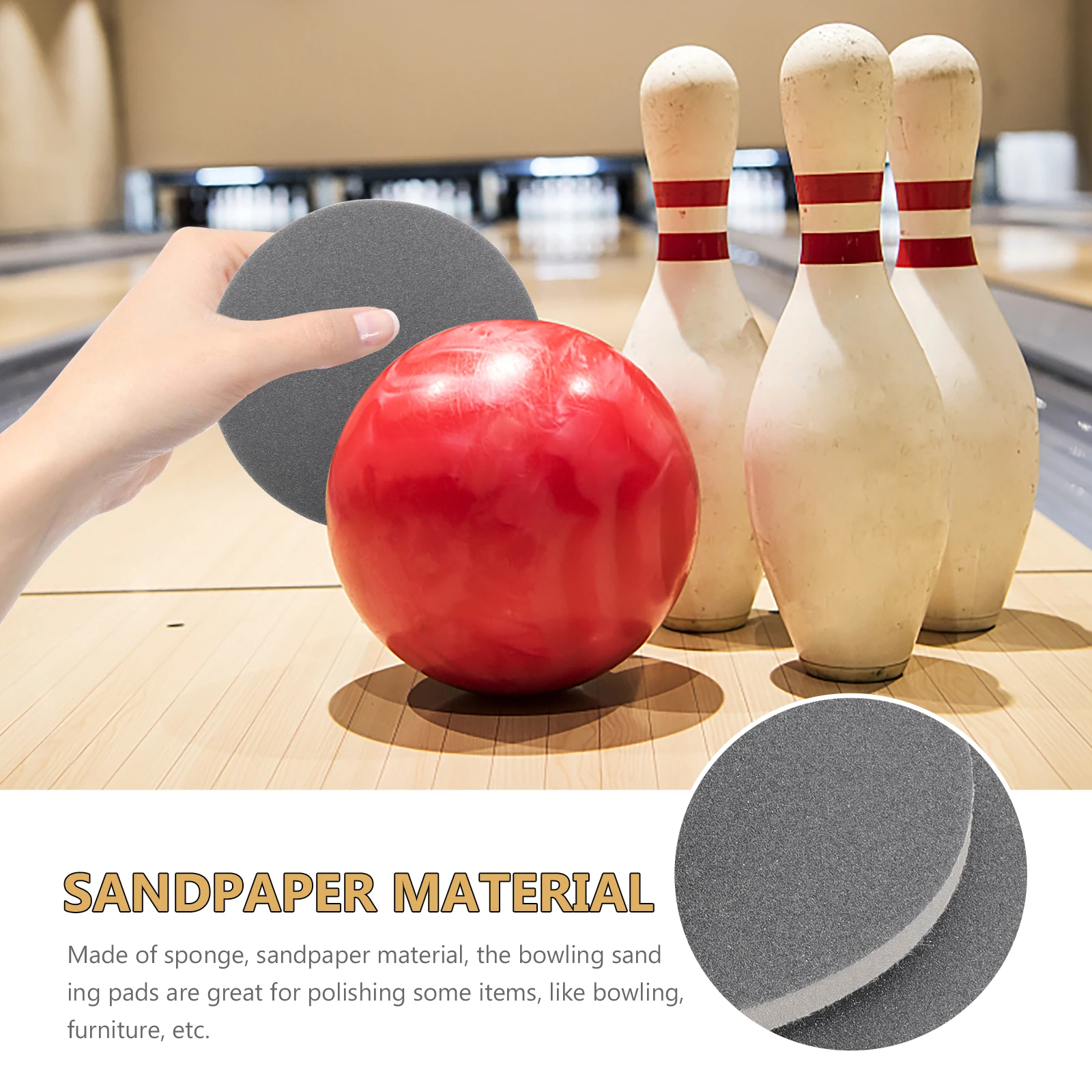 

6Pcs Professional Bowling Ball Polishing Pads Safe Durable Easy to Use for Home and Track Performance Improvement