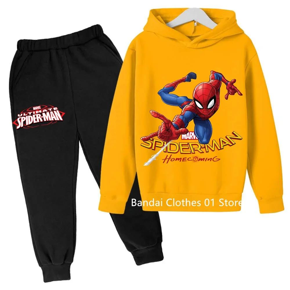 

Marvel Spider-Man Kids Boys Hooded Avengers Winter Sweatshirt Kids Pullover Tops Teen Boys Hoodie Set 2024