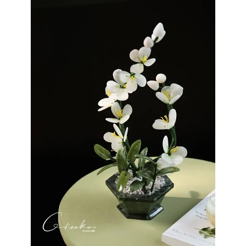 #New Chinese jade orchid art ornament living room entrance office desktop decoration housewarming opening gift