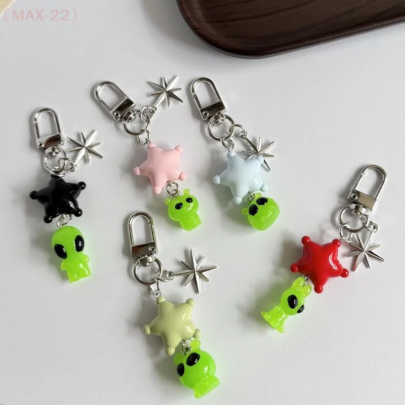MAX-22Cute Big Eyes Alien Keychain Headphone Bag Pendant Bag Charm Backpacks Purses Pendant Party Gift Creative Small Pendant