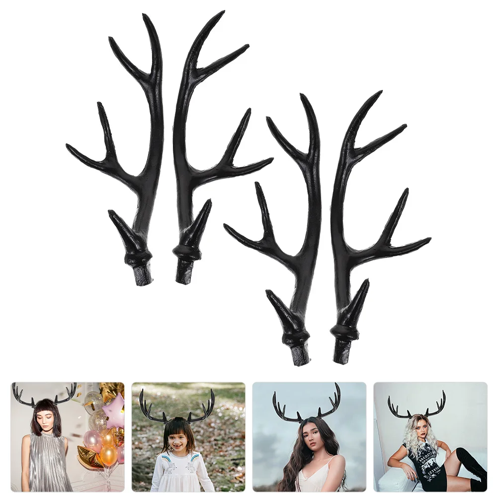 Décor de bois de cerf Halloween bricolage accessoires de cheveux fournitures bois de renne Kit d'artisanat bandeau pour fête Cosplay Costume utilisation