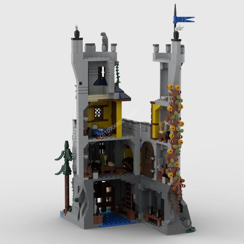 Moc medieval preto falcones castelo arquitetura modular blocos de construção adiy criativo crianças montagem tijolos educativos brinquedos presentes