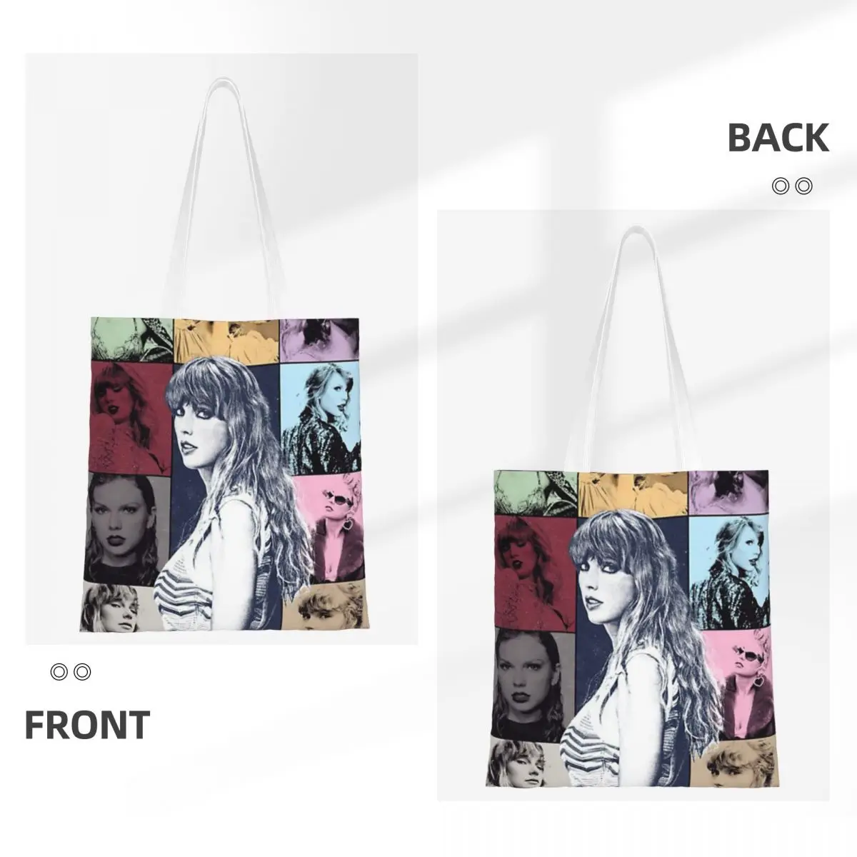 The Eras Tour Shopping Bags Canvas The Tote Bag Folding Shopping Bag Ladies Shoulder Casual Tote Travel Handbag