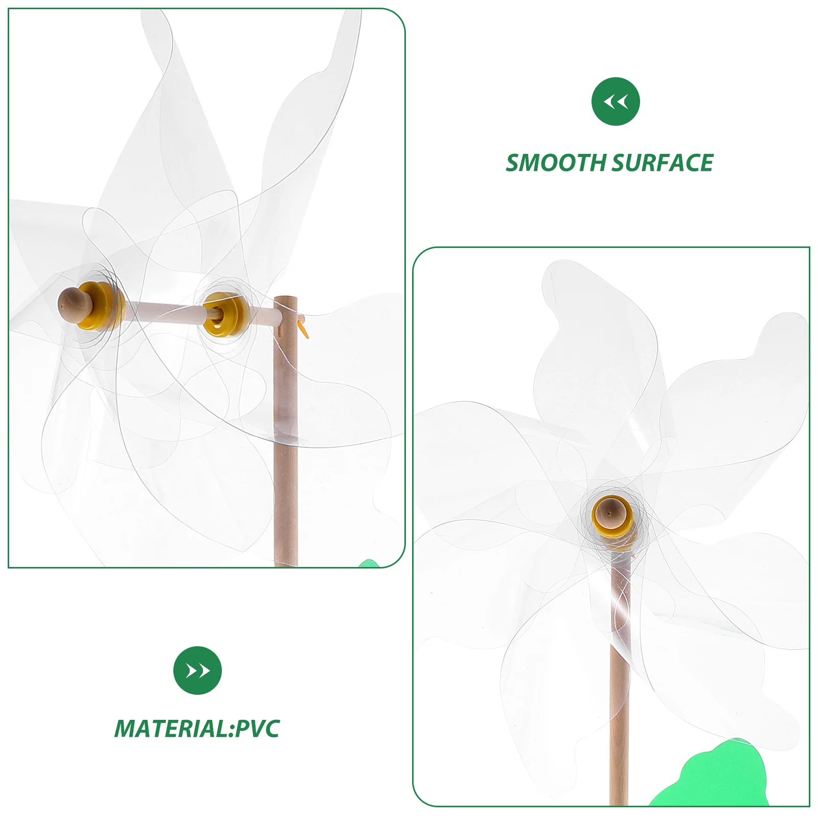 1 ensemble 1 ensemble bricolage Kit de moulin à vent en plastique inachevé moulin à vent en Pvc transparent pour enfants Graffiti moulinets vierges enfants ensemble d'artisanat en plein air