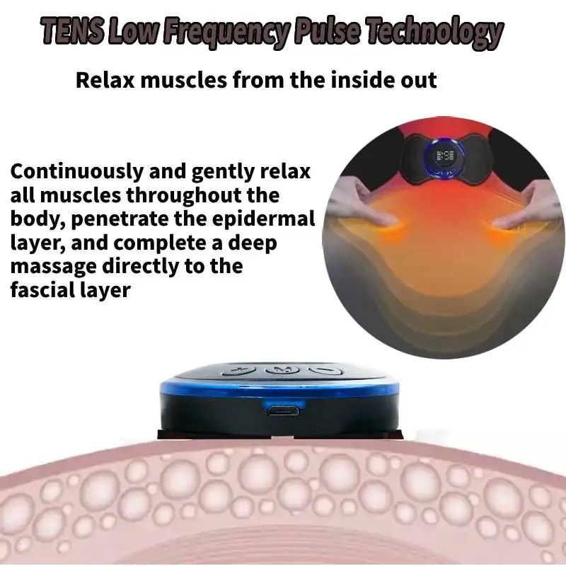 มินินวด patch เครื่องนวดปากมดลูกไหล่และคอนวดแบบพกพาอัจฉริยะ 8 โหมด 19 force Stimulator Massage Patch