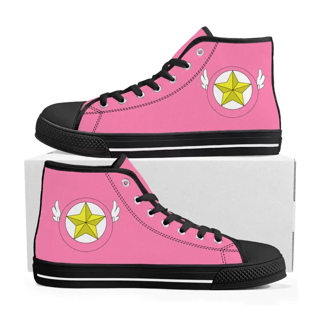 Anime Card captor Sakura High Top Sneakers Herren Damen Teenager hochwertige Leinwand Sneaker Casual Paar Schuhe benutzer definierte Schuh