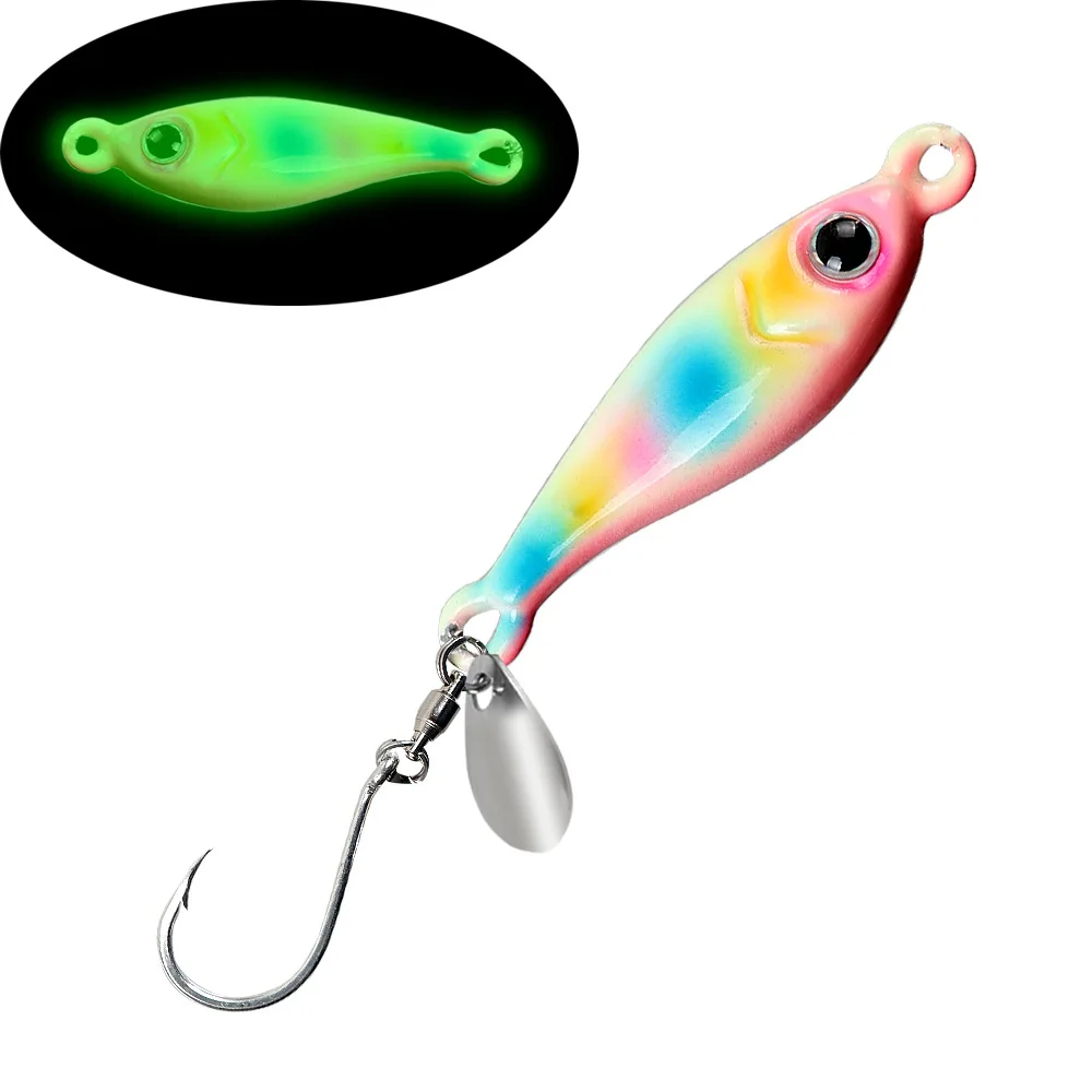 LHFSH Metall-Jig-Angelköder 5g-40g mit Spinnerblatt und 3D-Augen, sinkender Hartköder für Süß- und Salzwasser, Barsch, Forelle, Hecht, Weitwurf – Detail 5