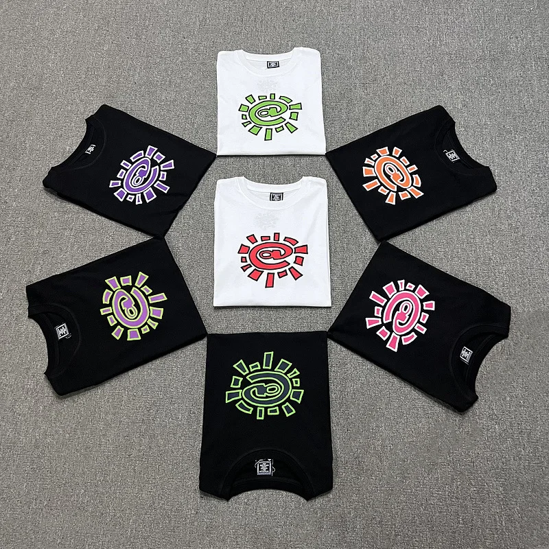 

Базовая футболка с коротким рукавом и забавным принтом, свободного кроя, летняя повседневная футболка с круглым вырезом для мужчин