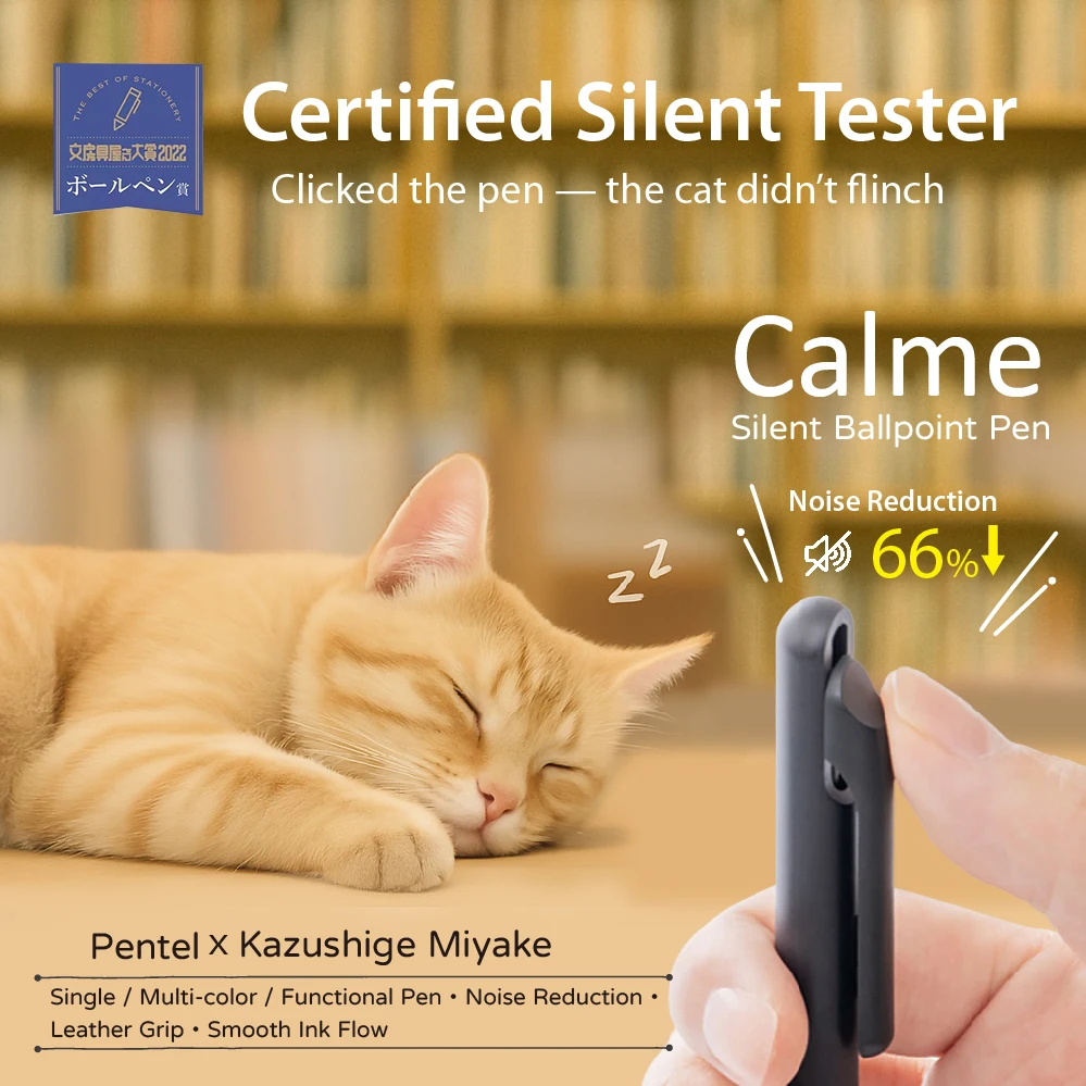 

Бесшумная шариковая ручка Pentel Calme, 0,5 мм, многоцветная и одноцветная масляная ручка, гладкое письмо для офиса, школы, японские канцелярские принадлежности