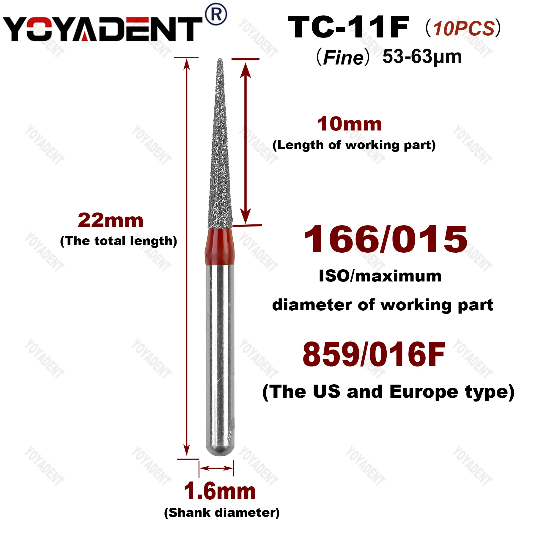 TC Type Fine/Extra Fine Dental Diamond Burs Dentistry Strawberries For High Speed Turbines Dentist Accessories 10Pcs/Pack
