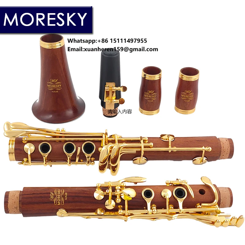 

MORESKY Professional Mopane Clarinet A-Tune 17 Golden Keys Clarinet in La MA68