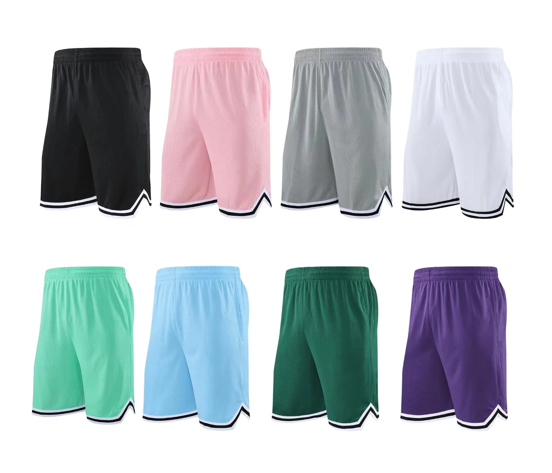 Męskie spodenki kieszonkowe elastyczne oddychające sportowe szorty do biegania trening na świeżym powietrzu Fitness krótki Sweatpant luźne plażowe szorty do koszykówki — zdjęcie 7