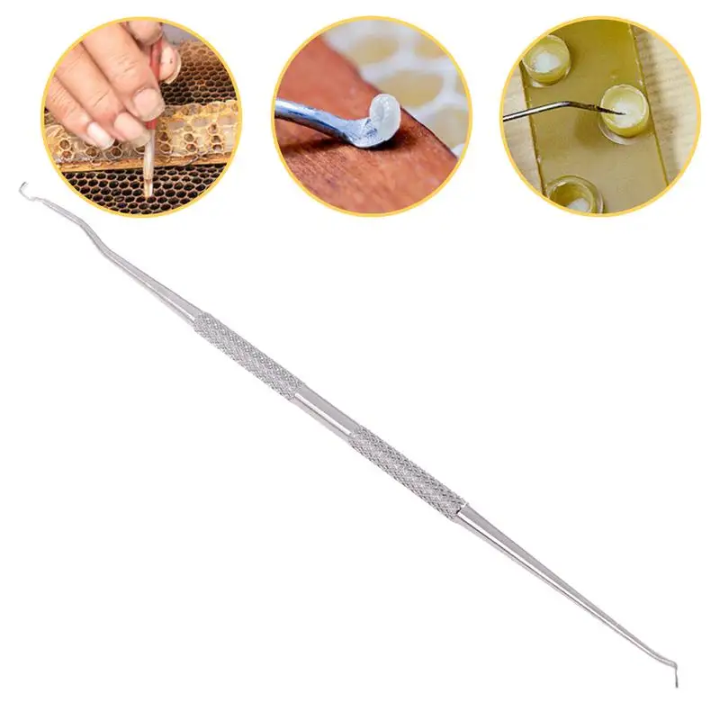 Larva Transferring Needle Beekeeping Worm Moving Grafting Tools Double Heads Stainless Steel Hive Shifting For Rearing Queen Bee