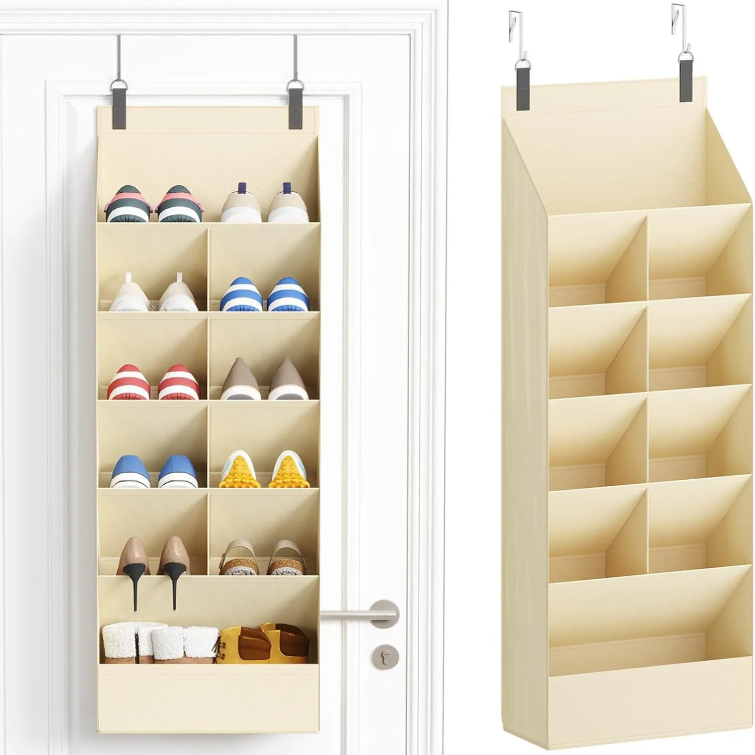 Sac de rangement pour chaussures en tissu, à suspendre à la porte, pour placard, dortoir, peut conte