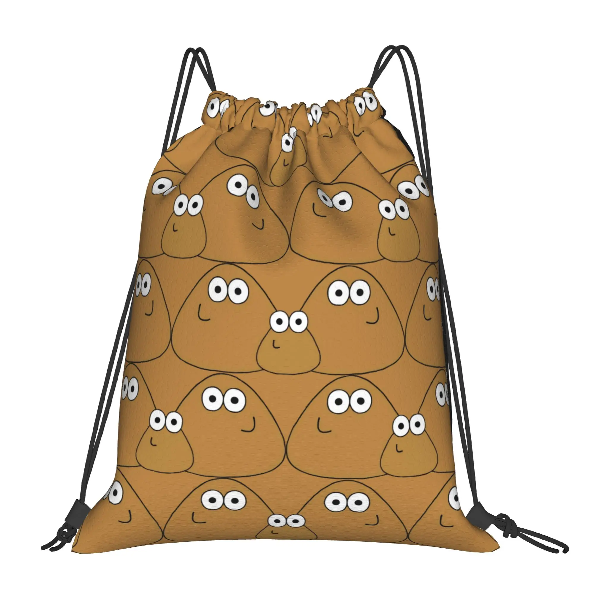 My Pet Alien Pou Backpack Drawstring Basketball Bags Gym Bag Water Resistant Game Cartoon String Sackpack 36cm (W) x 43cm (H)