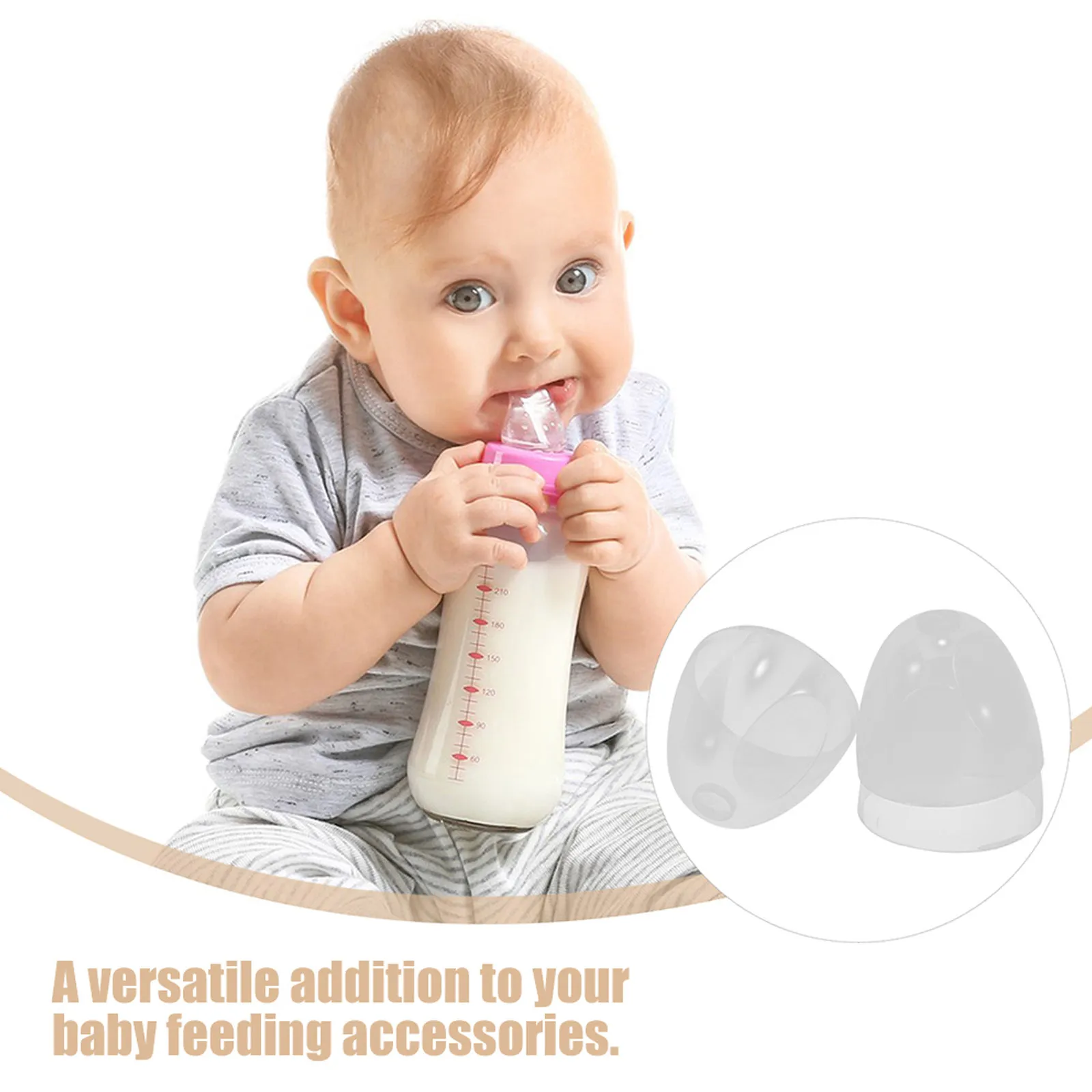 

4Pcs Wide Mouth Baby Bottle Caps Compatible with Most Feeding Bottles Dust Proof Dome Lids Reusable Plastic Replacement Caps